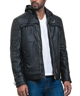 Batman Arkham Knight hood Black Leather Jacket